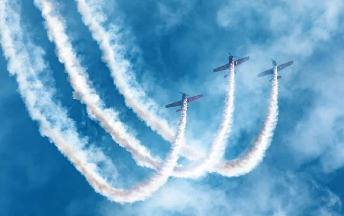 Three planes in the sky